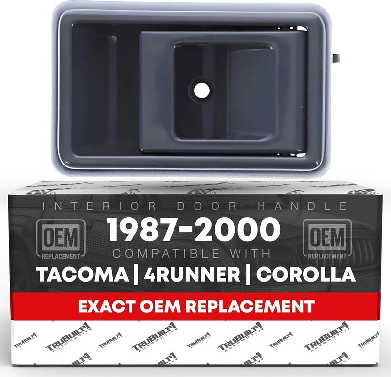 T1A Interior Front or Rear Passenger Door Handle - Compatible with 1988-1993 Toyota Corolla, 89-95 4Runner, 89-95 Pickup, 95-00 Tacoma - Gray, Plastic - OEM 6920504010, 6920510040, 6920589105, 93959 - Image 1